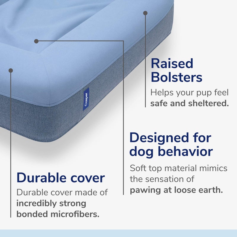 Casper Dog Bed, Plush Memory Foam, Small, Blue - Image 2